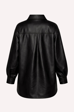 Camisa de Couro Feminina Marrom Oversized — Modern Leather Shirt — Náurea Collection