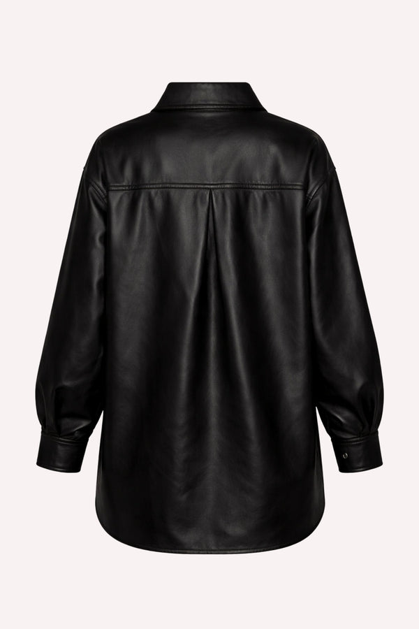 Camisa de Couro Feminina Marrom Oversized — Modern Leather Shirt — Náurea Collection