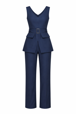 Conjunto de Alfaiataria Feminino Blazer com Cinto e Calça Reta — Elegant Structure — Náurea Collection