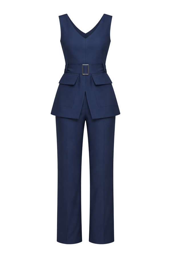 Conjunto de Alfaiataria Feminino Blazer com Cinto e Calça Reta — Elegant Structure — Náurea Collection