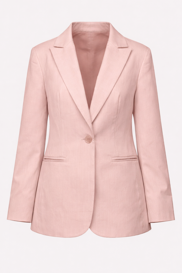 Blazer de alfaiataria feminino rosa estruturado — Timeless Elegance Náurea
