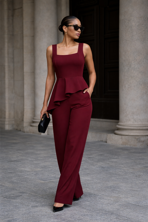 Conjunto de Alfaiataria Feminino Peplum e Calça Reta — Sophisticated Shape — Náurea Collection
