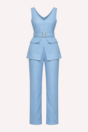 Conjunto de Alfaiataria Feminino Blazer com Cinto e Calça Reta — Elegant Structure — Náurea Collection