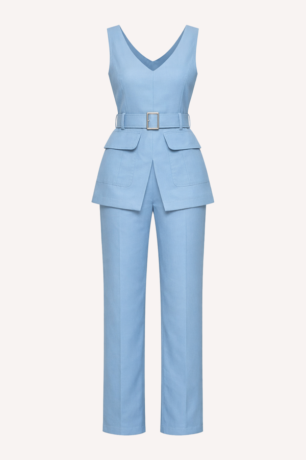 Conjunto de Alfaiataria Feminino Blazer com Cinto e Calça Reta — Elegant Structure — Náurea Collection