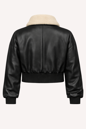 Jaqueta de Couro Feminina com Gola de Pelo — Urban Cosy — Náurea Collection