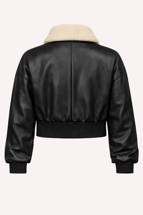 Jaqueta de Couro Feminina com Gola de Pelo — Urban Cosy — Náurea Collection