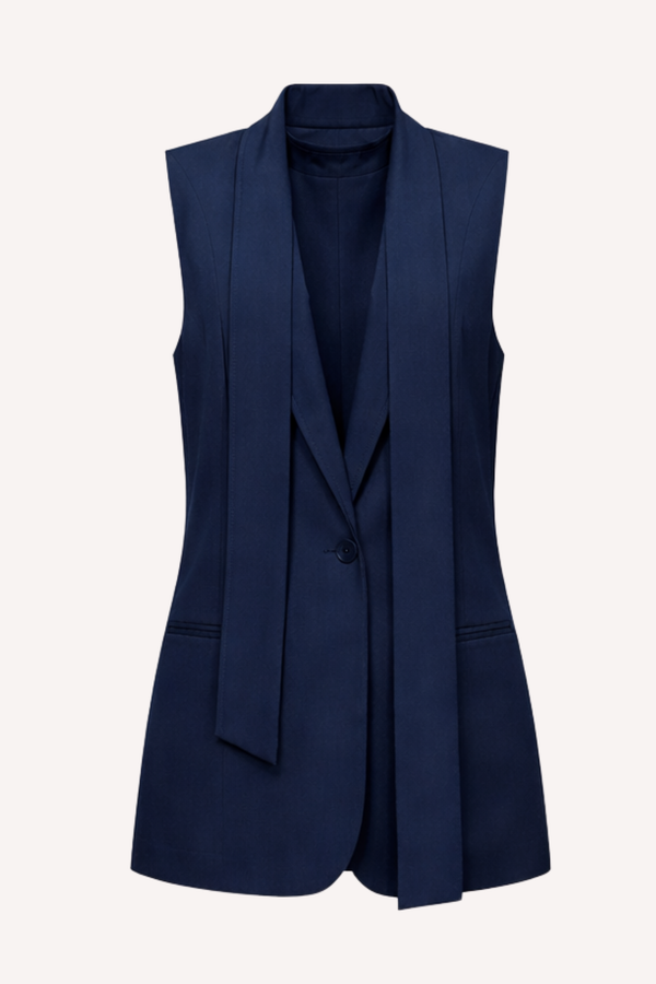 Conjunto de alfaiataria feminino colete e calça reta preto — Modern Elegance Náurea